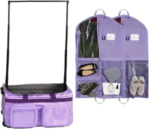 2 pcs 40 in Garment Bag with 28 in Bag with Rack Lavender