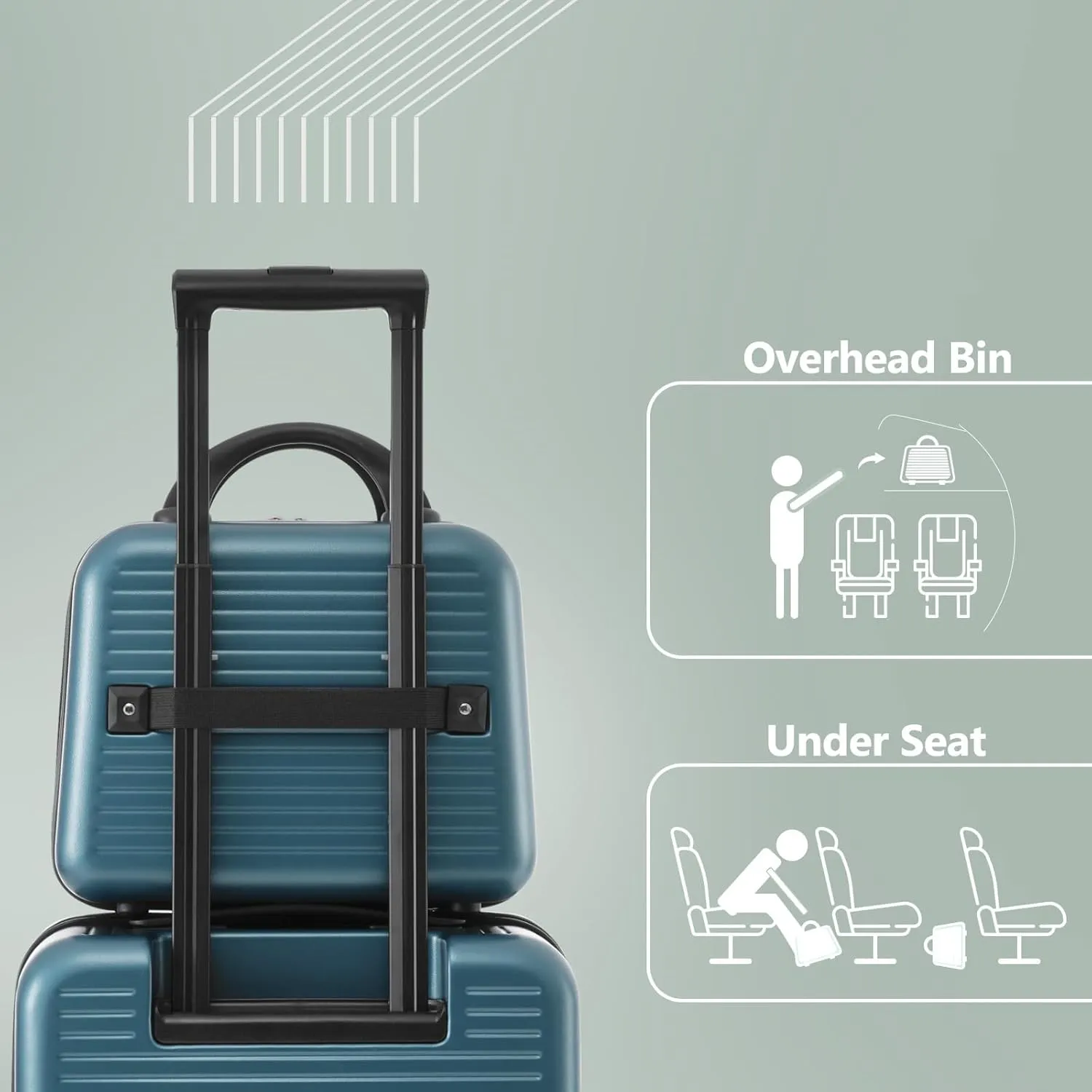 20 Inch Carry-on Luggage with USB Port, TSA Lock & Front Pocket, Durable Spinner Lightweight Suitcase for Men and Women (Blue)