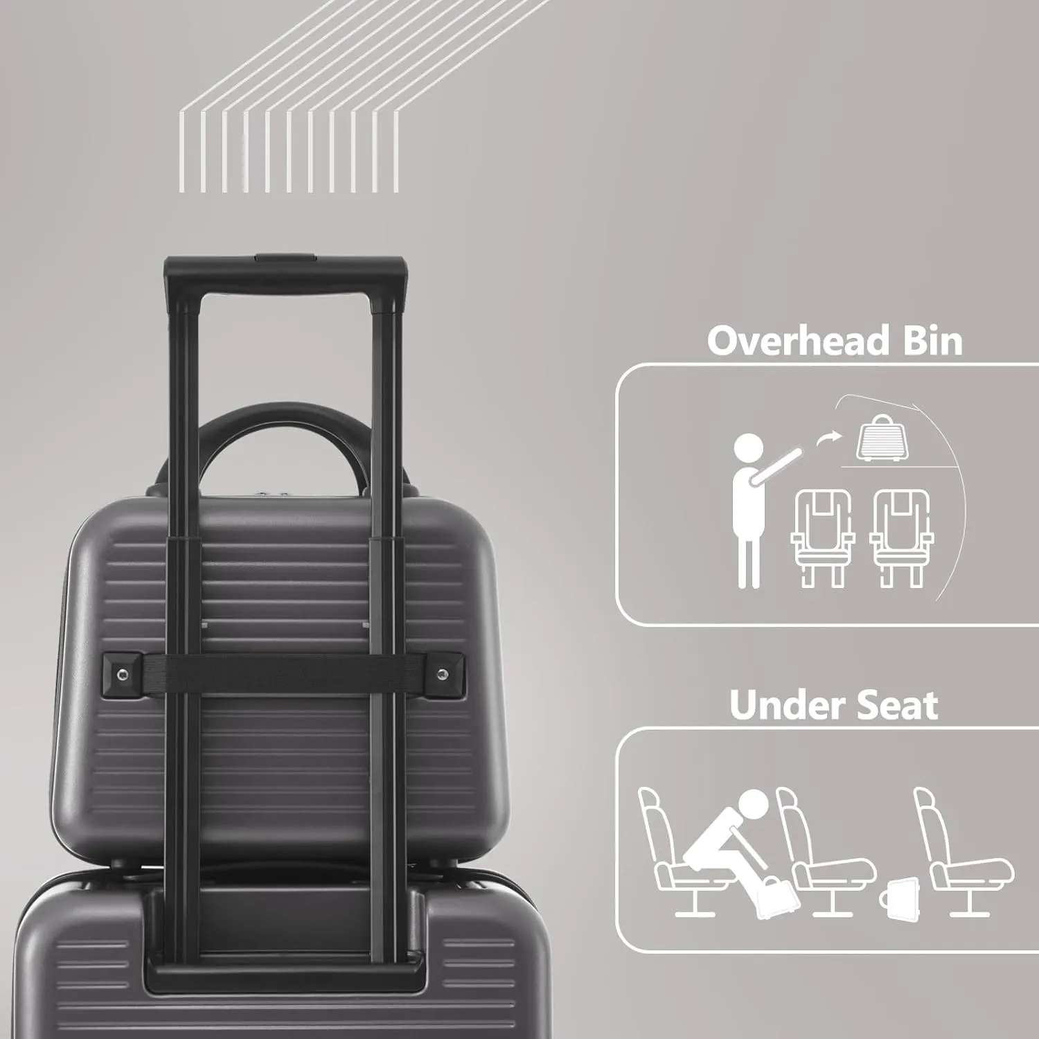 20 Inch Carry-on Luggage with USB Port, TSA Lock & Front Pocket, Durable Spinner Lightweight Suitcase for Men and Women (Gray)