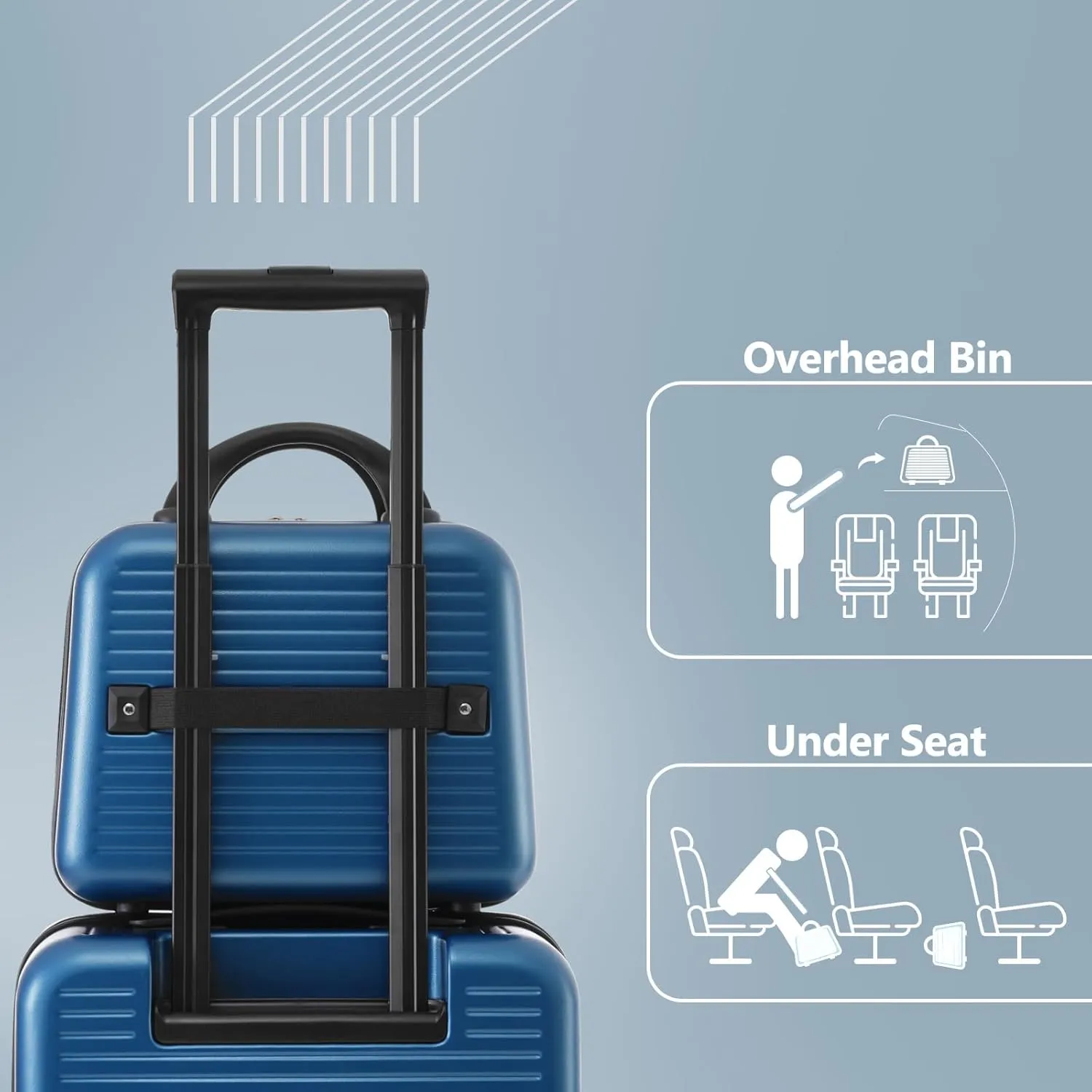 20 Inch Carry-on Luggage with USB Port, TSA Lock & Front Pocket, Durable Spinner Lightweight Suitcase for Men and Women (Peacock Blue)