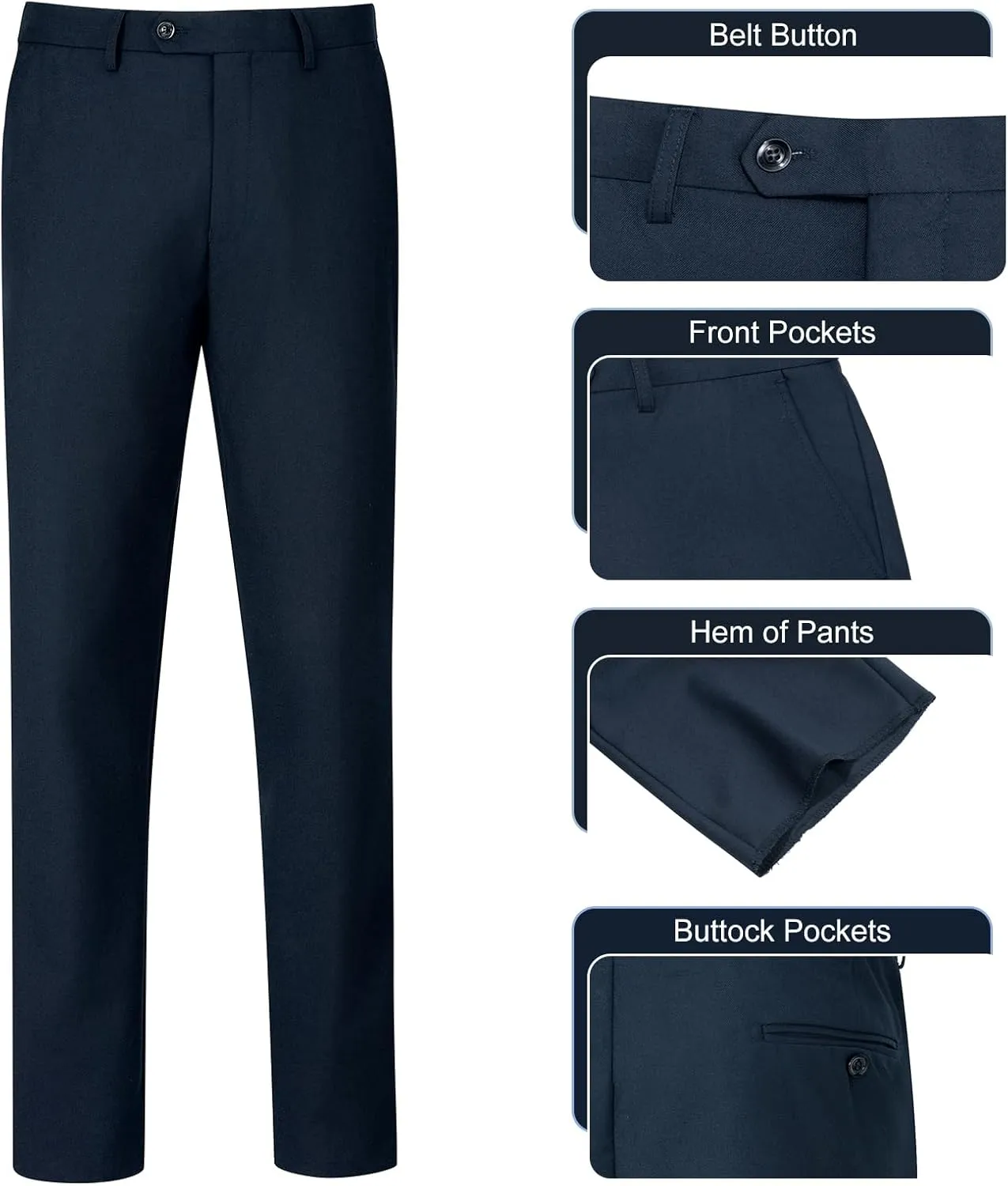 3 Pieces Mens Suit Slim Fit Suits, Two Button Notch Lapel Jacket Vest Pants with Tie for Party/Business