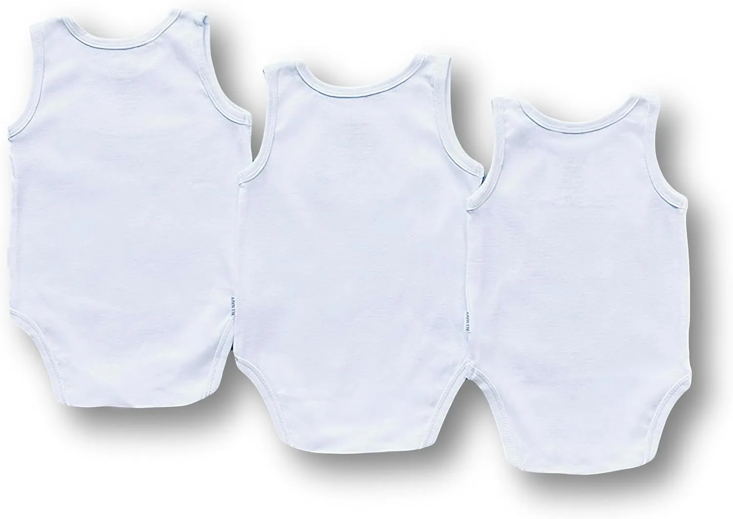 All Navy Cotton Baby Undershirts - Bodysuit for Newborn/Toddler - Lightweight & Breathable - Double Ply Seams, 3-Pack Onesie
