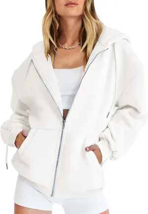 ANRABESS Womens Zip Up Hoodies Long Sleeve Oversized Sweatshirts Fleece Y2K Jacket Pockets 2025 Fall Outfits Fashion Clothes