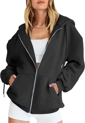 ANRABESS Womens Zip Up Hoodies Long Sleeve Oversized Sweatshirts Fleece Y2K Jacket Pockets 2025 Fall Outfits Fashion Clothes