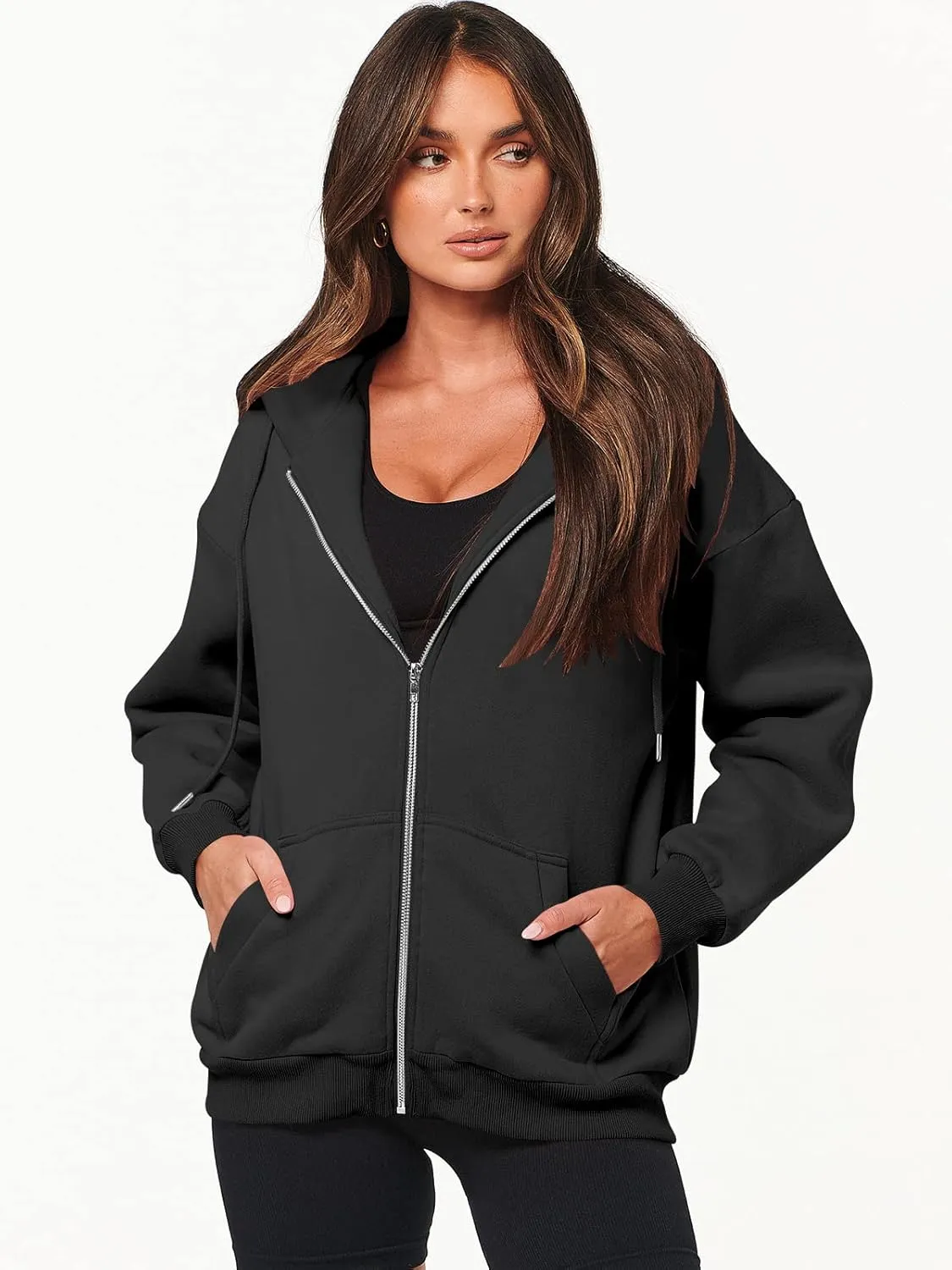 ANRABESS Womens Zip Up Hoodies Long Sleeve Oversized Sweatshirts Fleece Y2K Jacket Pockets 2025 Fall Outfits Fashion Clothes