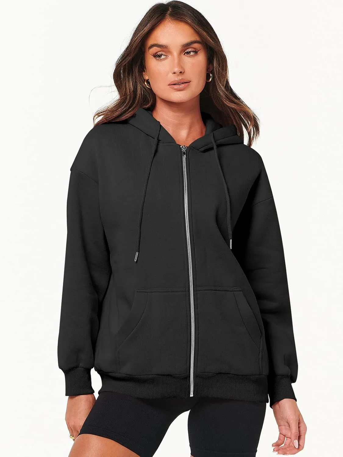ANRABESS Womens Zip Up Hoodies Long Sleeve Oversized Sweatshirts Fleece Y2K Jacket Pockets 2025 Fall Outfits Fashion Clothes