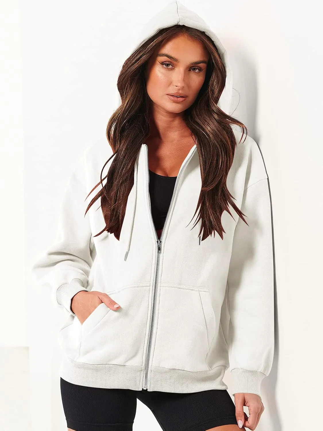 ANRABESS Womens Zip Up Hoodies Long Sleeve Oversized Sweatshirts Fleece Y2K Jacket Pockets 2025 Fall Outfits Fashion Clothes