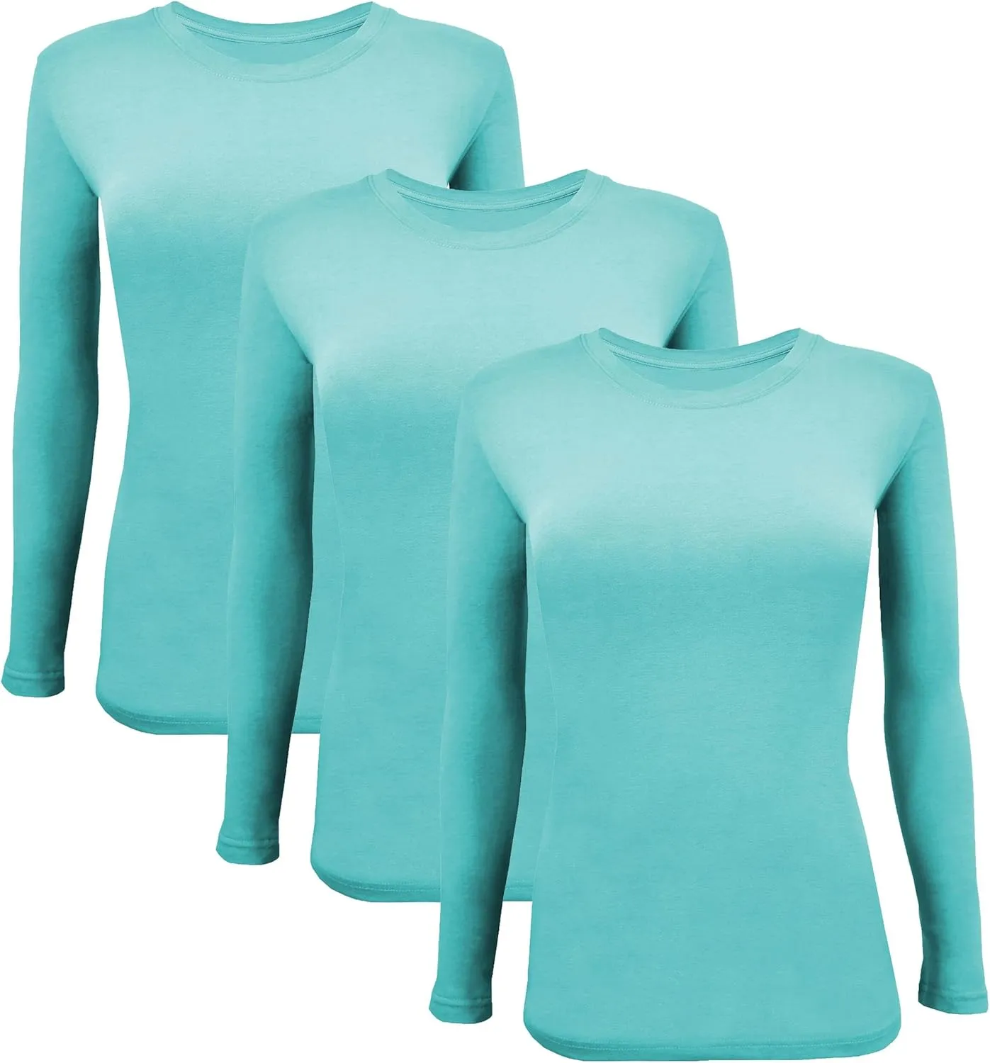 BaHoki Essentials Long Sleeve Undershirts for Scrubs - Great Stretch and Layering Piece - 3 Pack