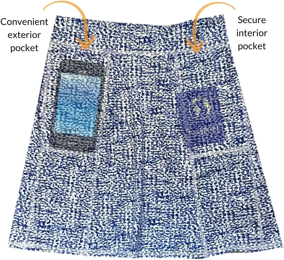 BANDI Pocketed Skirt - Women's Everyday Skirt with Pockets, UPF 50, 4-Way Stretch, Lightweight, Wrinkle-Free  Made in USA