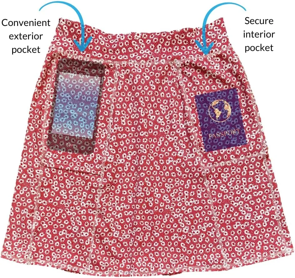 BANDI Pocketed Skirt - Women's Everyday Skirt with Pockets, UPF 50, 4-Way Stretch, Lightweight, Wrinkle-Free  Made in USA