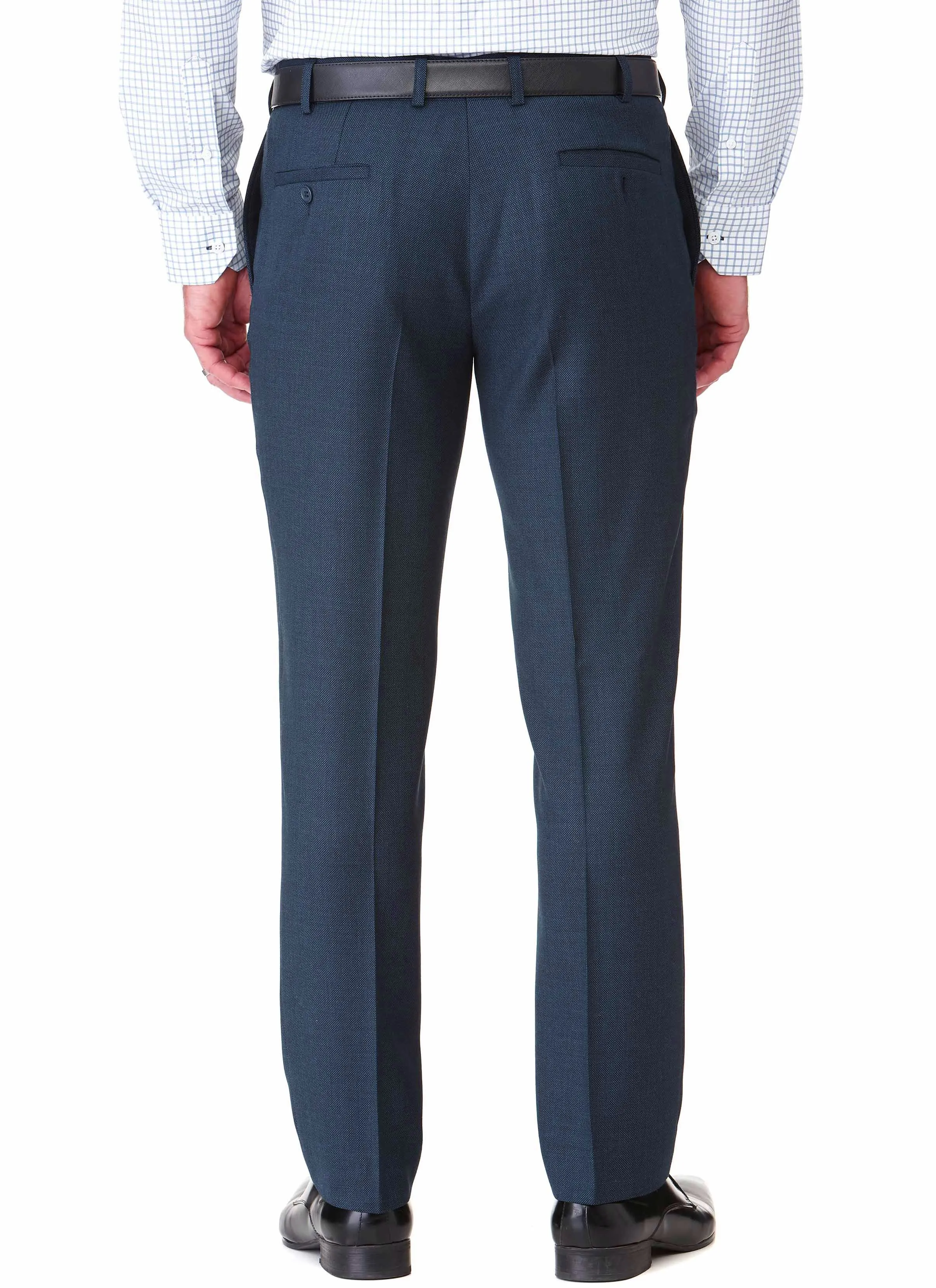 BARWON CONTEMPORARY FIT TROUSER - BLUE BIRDSEYE