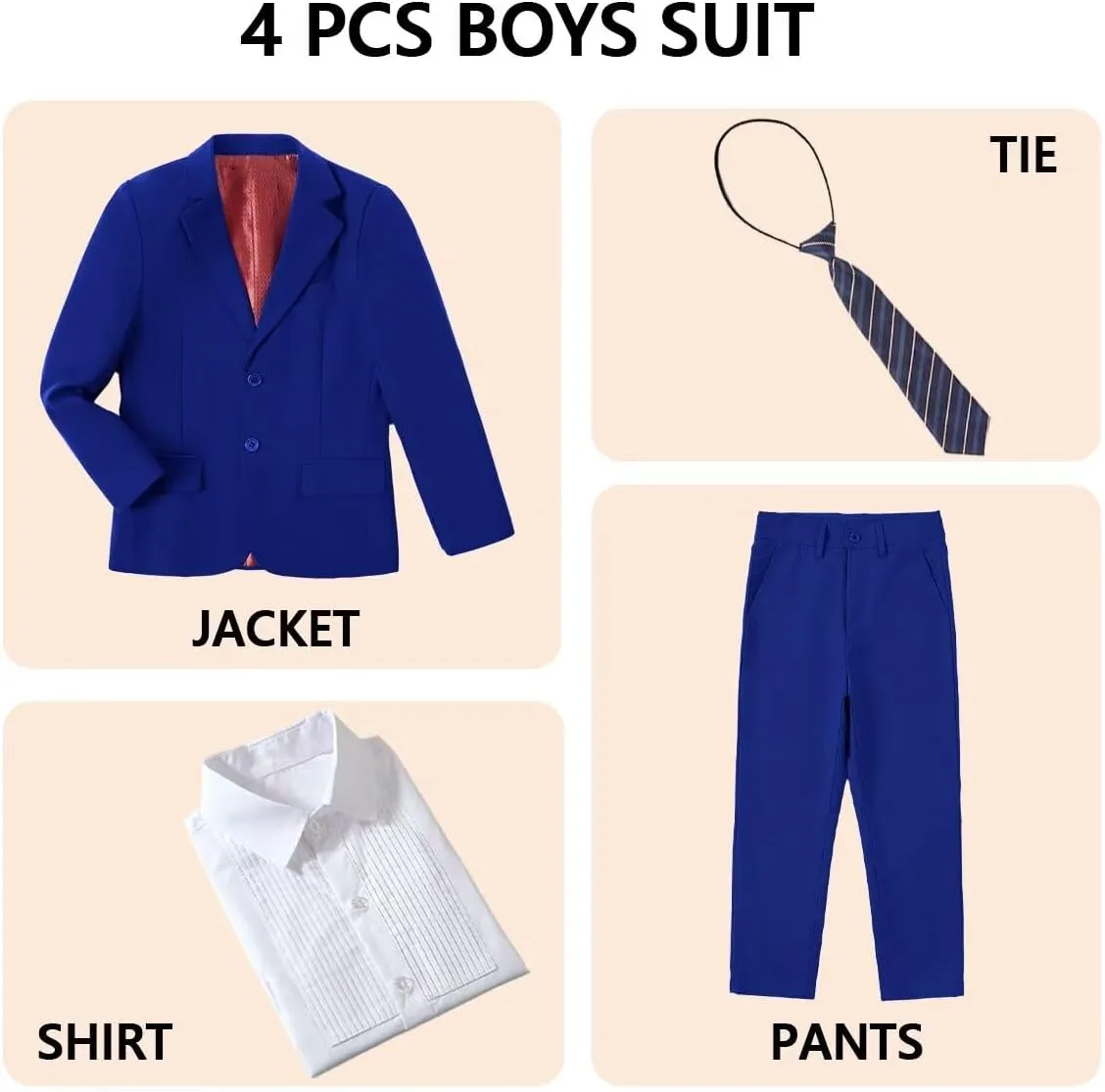 Boys Formal Suit Set Complete Outfit Slim Fit Tuxedo for Boy
