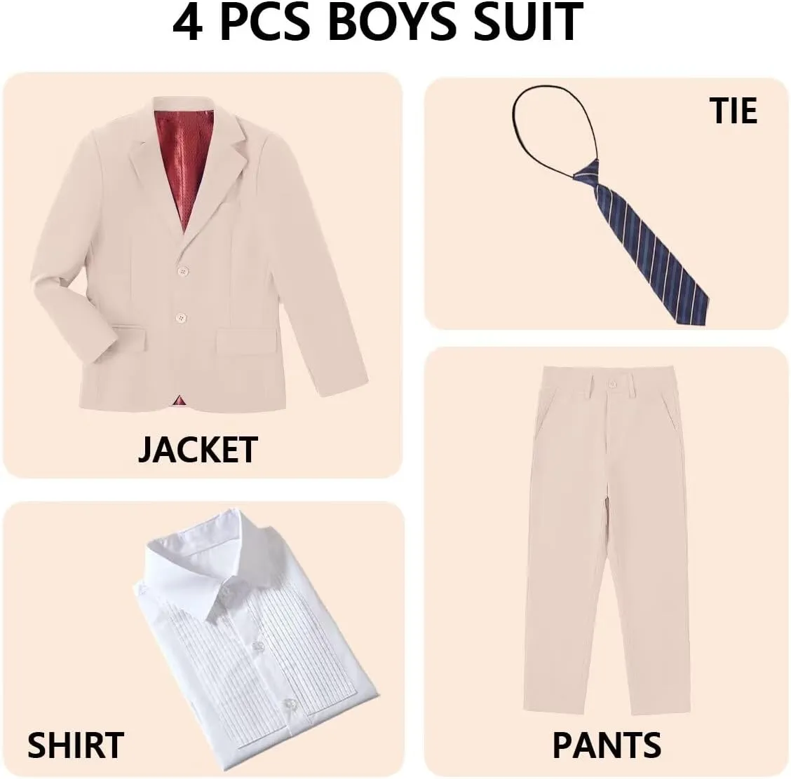 Boys Formal Suit Set Complete Outfit Slim Fit Tuxedo for Boy