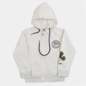 Boys Hooded Knitted Jacket - Grey