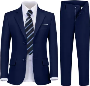Boy's Suit 5pcs Tuxedo Suit for Toddler Set Formal Slim Fit Jacket Pants Shirt Dress Ring Bearer Outfit for Kids with Tie