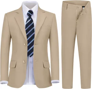Boy's Suit 5pcs Tuxedo Suit for Toddler Set Formal Slim Fit Jacket Pants Shirt Dress Ring Bearer Outfit for Kids with Tie
