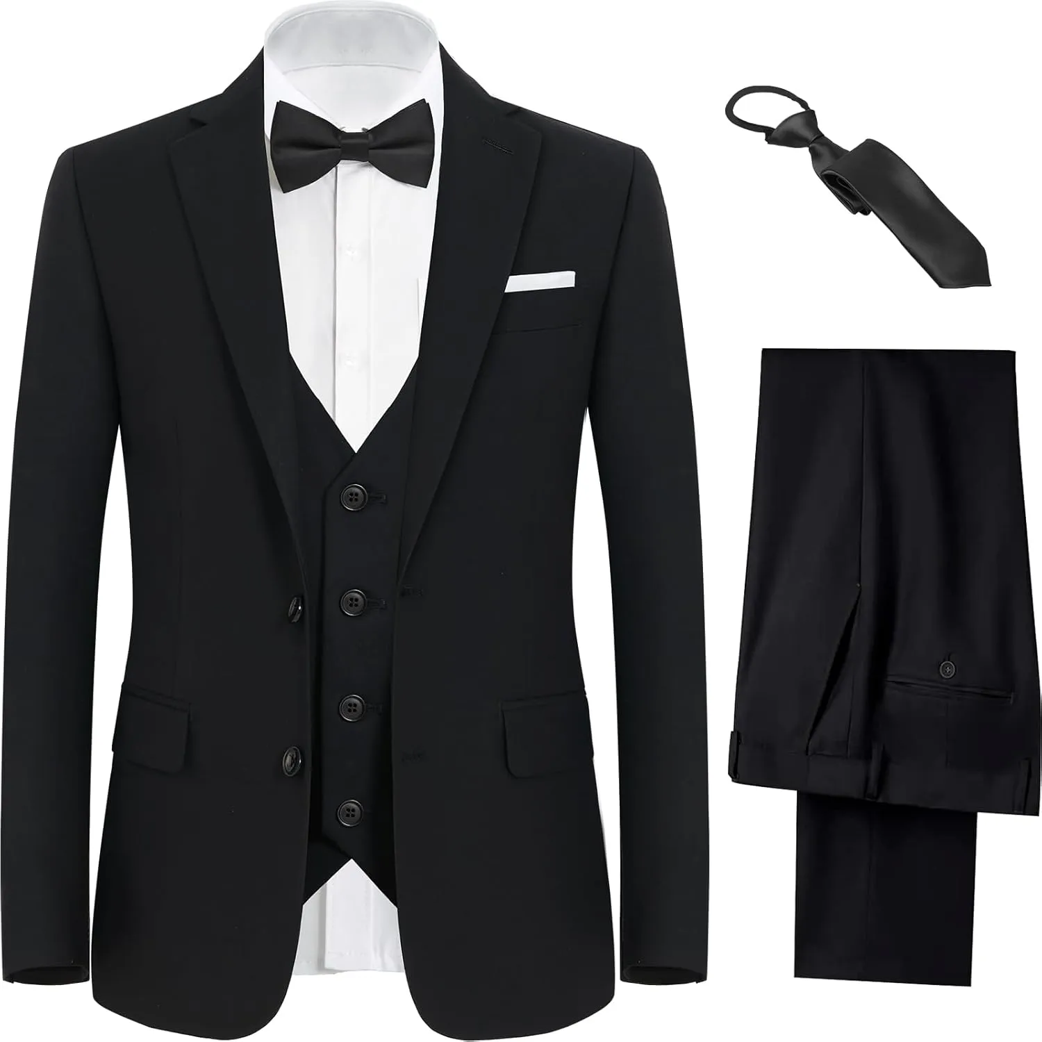 Boys Suit Teenager Suits Set for Boys, Kids Slim Fit Formal Wear Tuxedo, Ring Bearer Outfit for Wedding