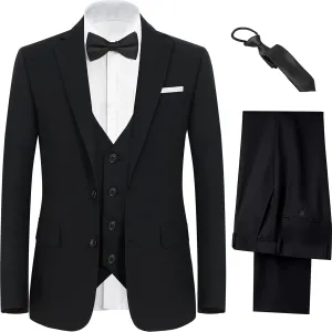 Boys Suit Teenager Suits Set for Boys, Kids Slim Fit Formal Wear Tuxedo, Ring Bearer Outfit for Wedding