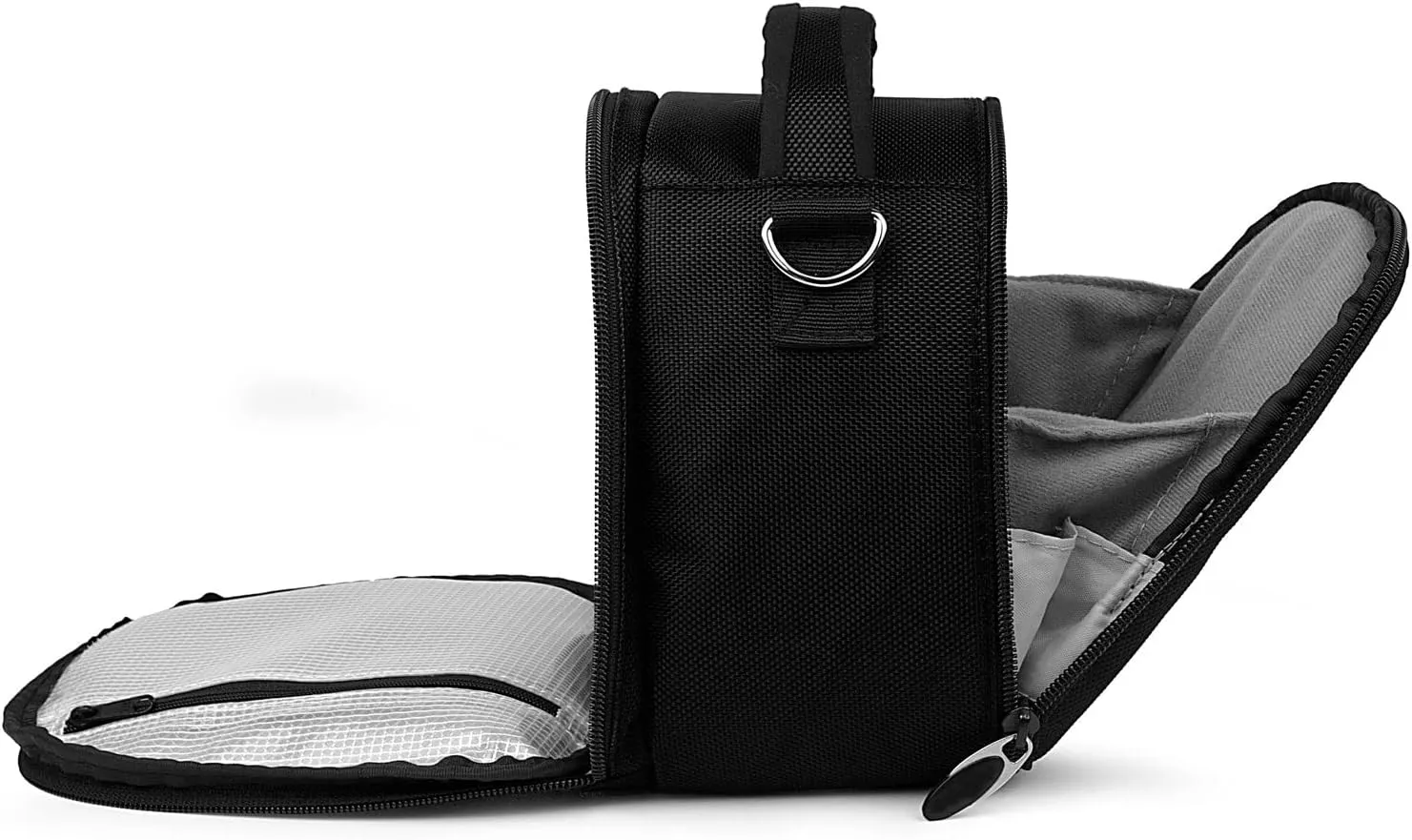BPC Portable DSLR Camera Bag with Accessory Pocket, Compact Travel Camera Pouch for Camcorders and Gear, Adjustable Shoulder Strap, and Rear Storage (Black)