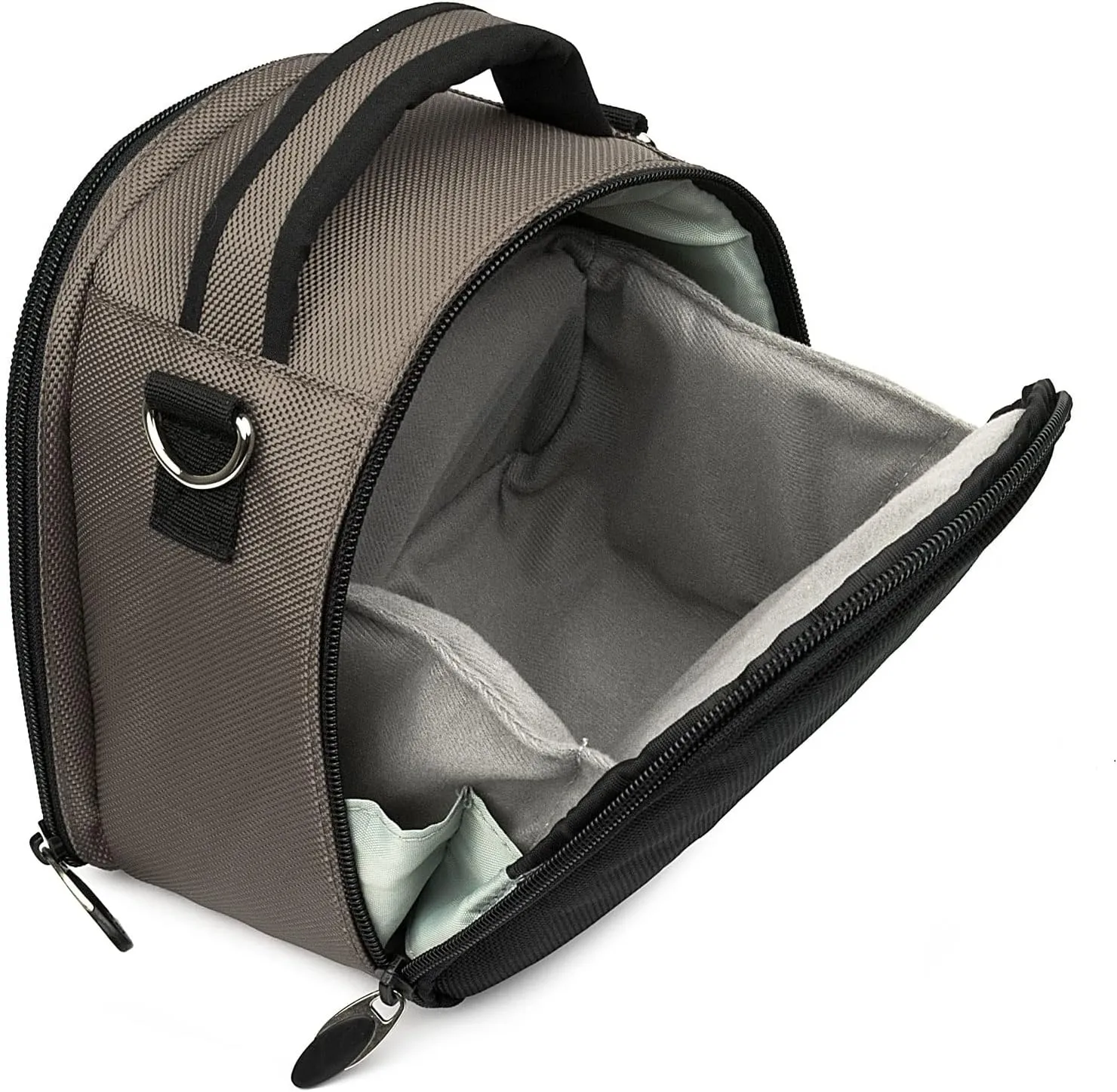 BPC Portable DSLR Camera Bag with Accessory Pocket, Compact Travel Camera Pouch for Camcorders and Gear, Adjustable Shoulder Strap, and Rear Storage (Grey)