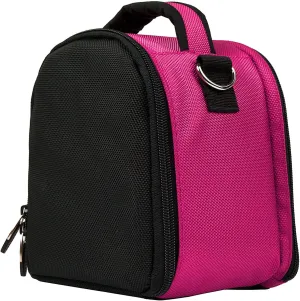 BPC Portable DSLR Camera Bag with Accessory Pocket, Compact Travel Camera Pouch for Camcorders and Gear, Adjustable Shoulder Strap, and Rear Storage (Hot Pink)