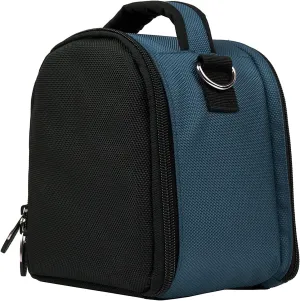 BPC Portable DSLR Camera Bag with Accessory Pocket, Compact Travel Camera Pouch for Camcorders and Gear, Adjustable Shoulder Strap, and Rear Storage (Navy Blue)