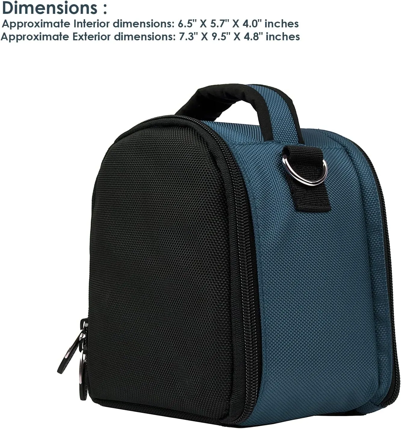 BPC Portable DSLR Camera Bag with Accessory Pocket, Compact Travel Camera Pouch for Camcorders and Gear, Adjustable Shoulder Strap, and Rear Storage (Navy Blue)