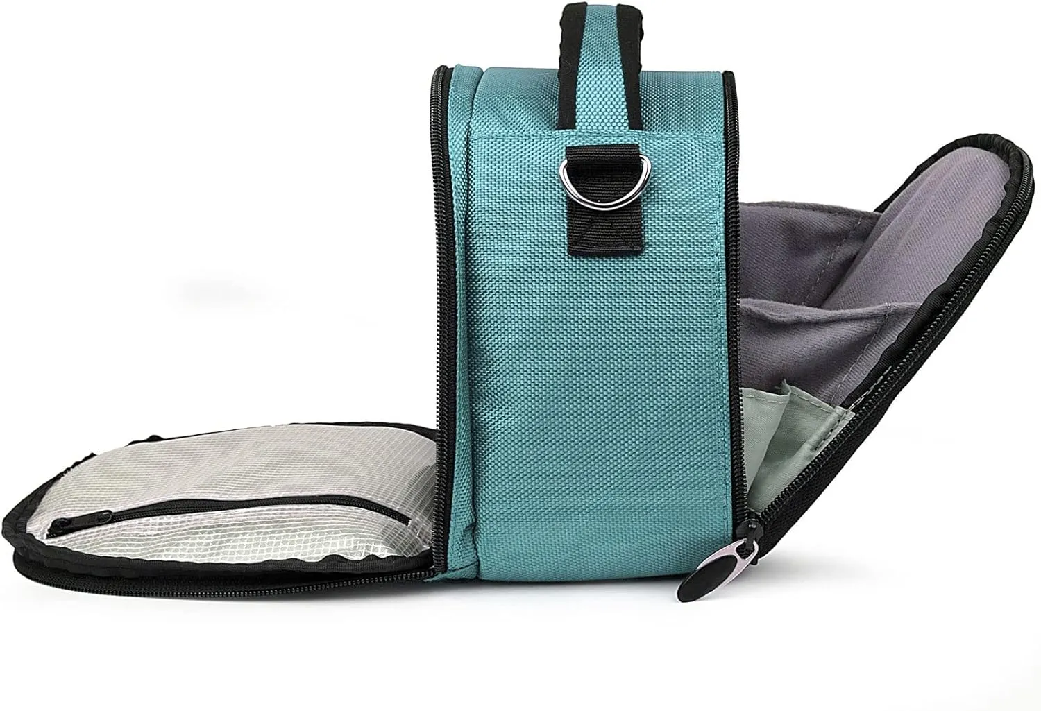 BPC Portable DSLR Camera Bag with Accessory Pocket, Compact Travel Camera Pouch for Camcorders and Gear, Adjustable Shoulder Strap, and Rear Storage (Sky Blue)