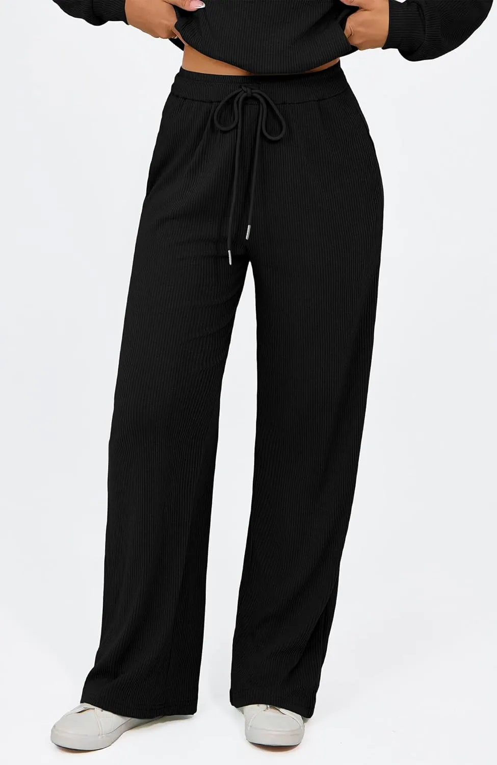 BTFBM Womens 2 Piece Sweatsuits Set Long Sleeve Half Zip Pullover Sweatshirt Wide Leg Sweatpants Fall Outfits Tracksuit
