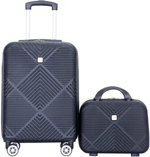 Carry-on Luggage 22x14x9 Airline Approved, 20 Inch Carry on Luggage with Wheels, Hardside Carry On Luggage Set & International Hardshell Luggage Sets 2 Piece with 14 Inch Case (Black)