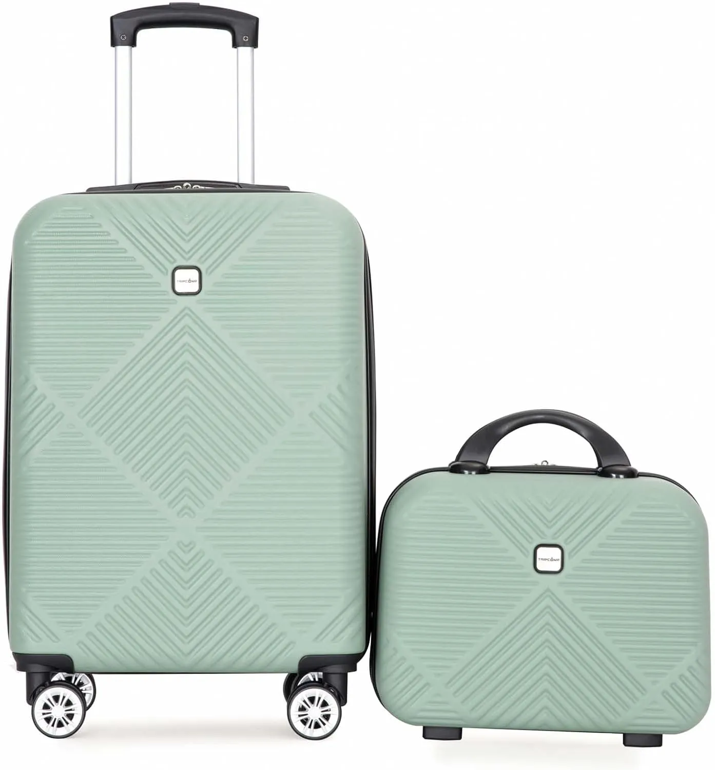 Carry-on Luggage 22x14x9 Airline Approved, 20 Inch Carry on Luggage with Wheels, Hardside Carry On Luggage Set & International Hardshell Luggage Sets 2 Piece with 14 Inch Case (Olive Green)