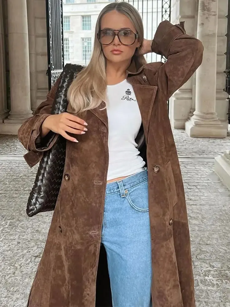 Chicca suede trench coat - Mocha