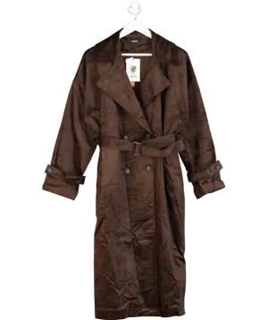 Cider Brown Suede Oversized Trench Coat UK XL