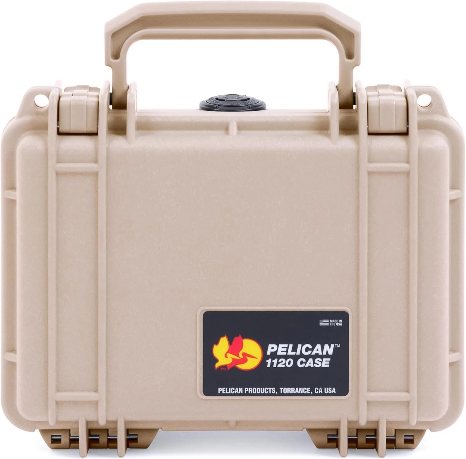 ColorCase Pelican Protector 1120 Case Desert Tan - Small Size Waterproof Case with Pick & Pluck Foam & Convoluted Lid Foam - Desert Tan Latches