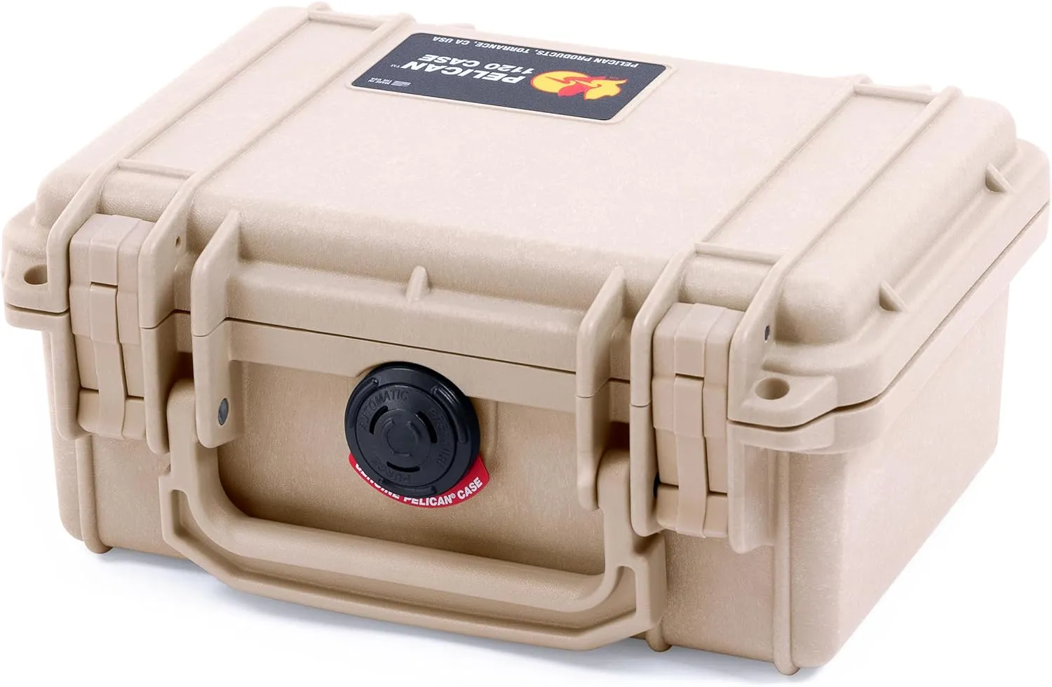 ColorCase Pelican Protector 1120 Case Desert Tan - Small Size Waterproof Case with Pick & Pluck Foam & Convoluted Lid Foam - Desert Tan Latches