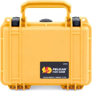 ColorCase Pelican Protector 1120 Case Yellow - Small Size Waterproof Case (Case Only) - Black Latches