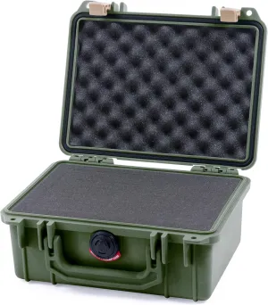 ColorCase Pelican Protector 1150 Case OD Green - Small Size Waterproof Case with Pick & Pluck Foam & Convoluted Lid Foam - Desert Tan Latches