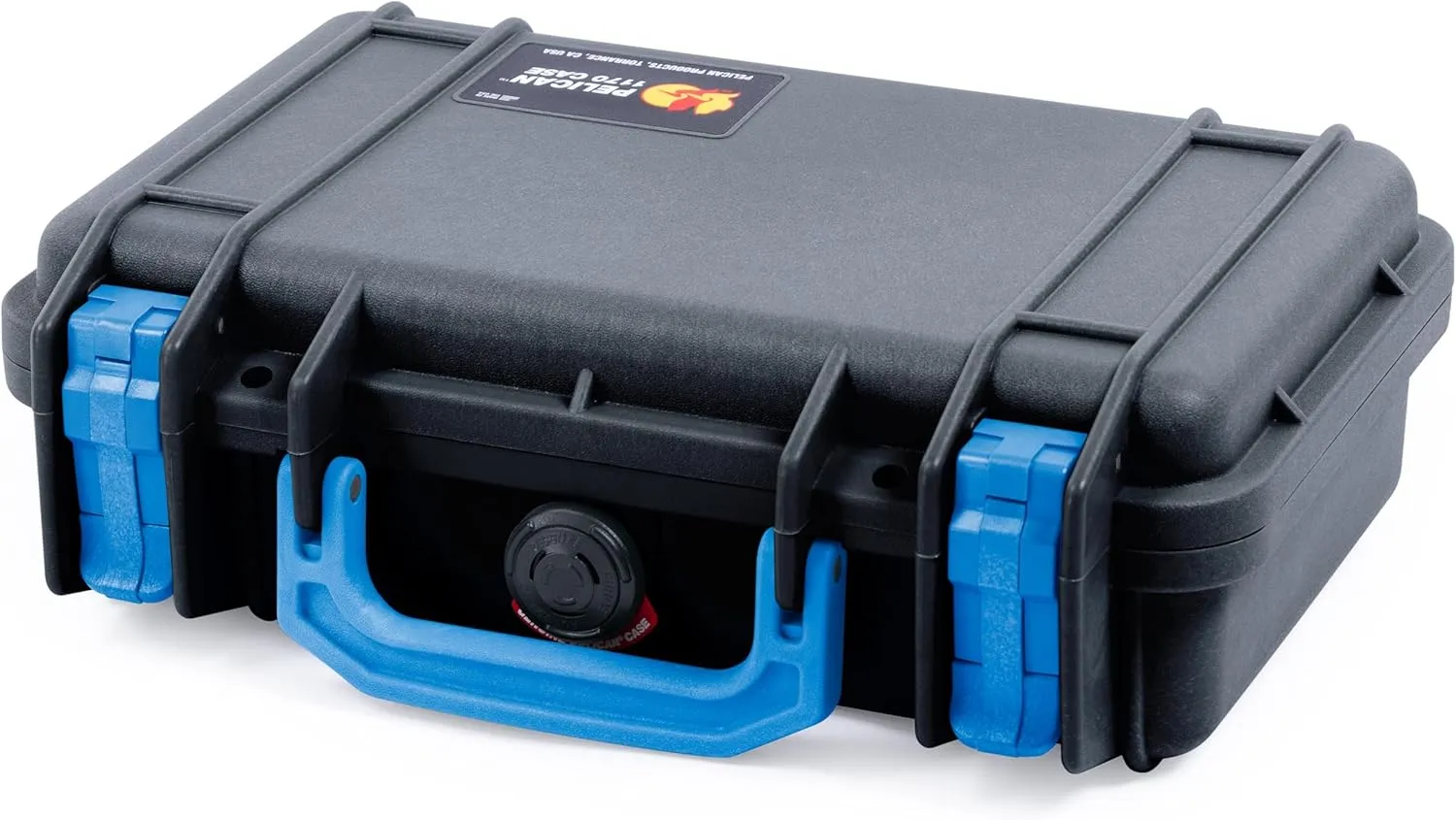 ColorCase Pelican Protector 1170 Case Black - Small Size Waterproof Case with Pick & Pluck Foam & Convoluted Lid Foam - Blue Latches
