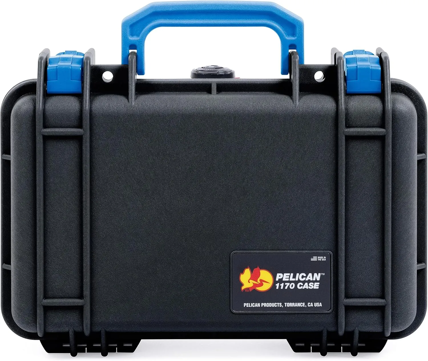 ColorCase Pelican Protector 1170 Case Black - Small Size Waterproof Case with Pick & Pluck Foam & Convoluted Lid Foam - Blue Latches