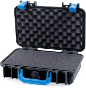 ColorCase Pelican Protector 1170 Case Black - Small Size Waterproof Case with Pick & Pluck Foam & Convoluted Lid Foam - Blue Latches