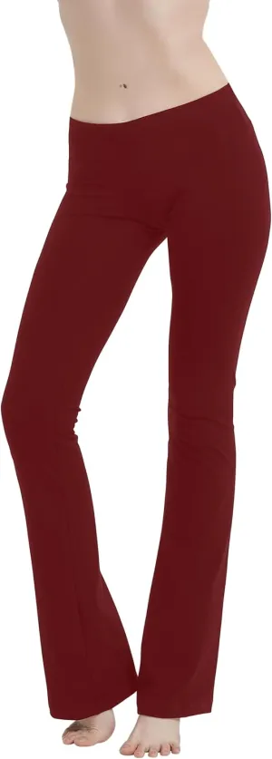 Cotton Spandex Low Rise Bootcut Flare Yoga Pants Legging(Regular Size/Plus Size) S-5XL (32"/34"/36" Inseam)