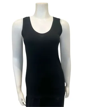 Cotton Touch Black Cotton Sleeveless Wide Straps Undershirt