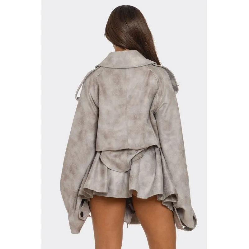 Cropped Trench Set