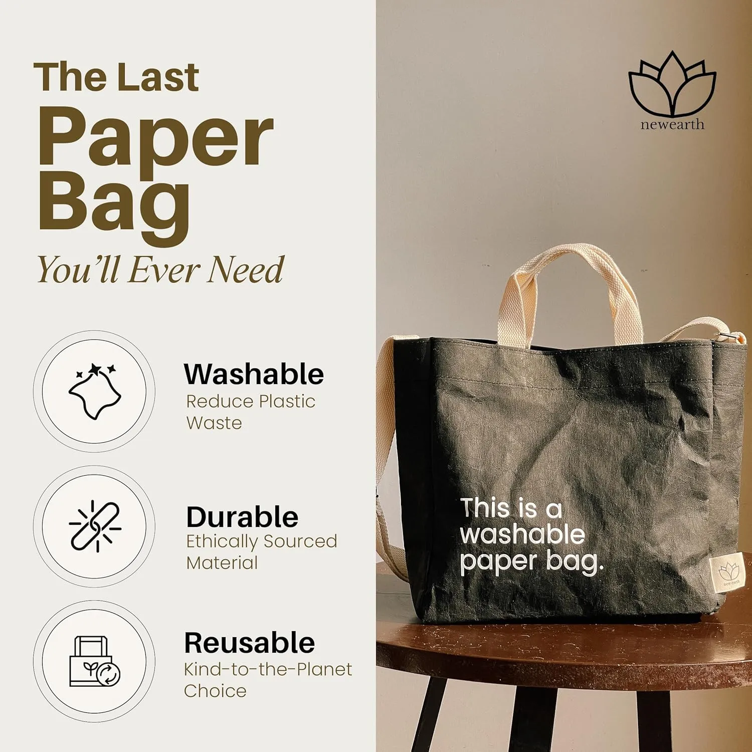 Crossbody Bags for Women & Men - Eco-Friendly Sling Bag & Tote Bag for Women, Lightweight Reusable Travel Bag