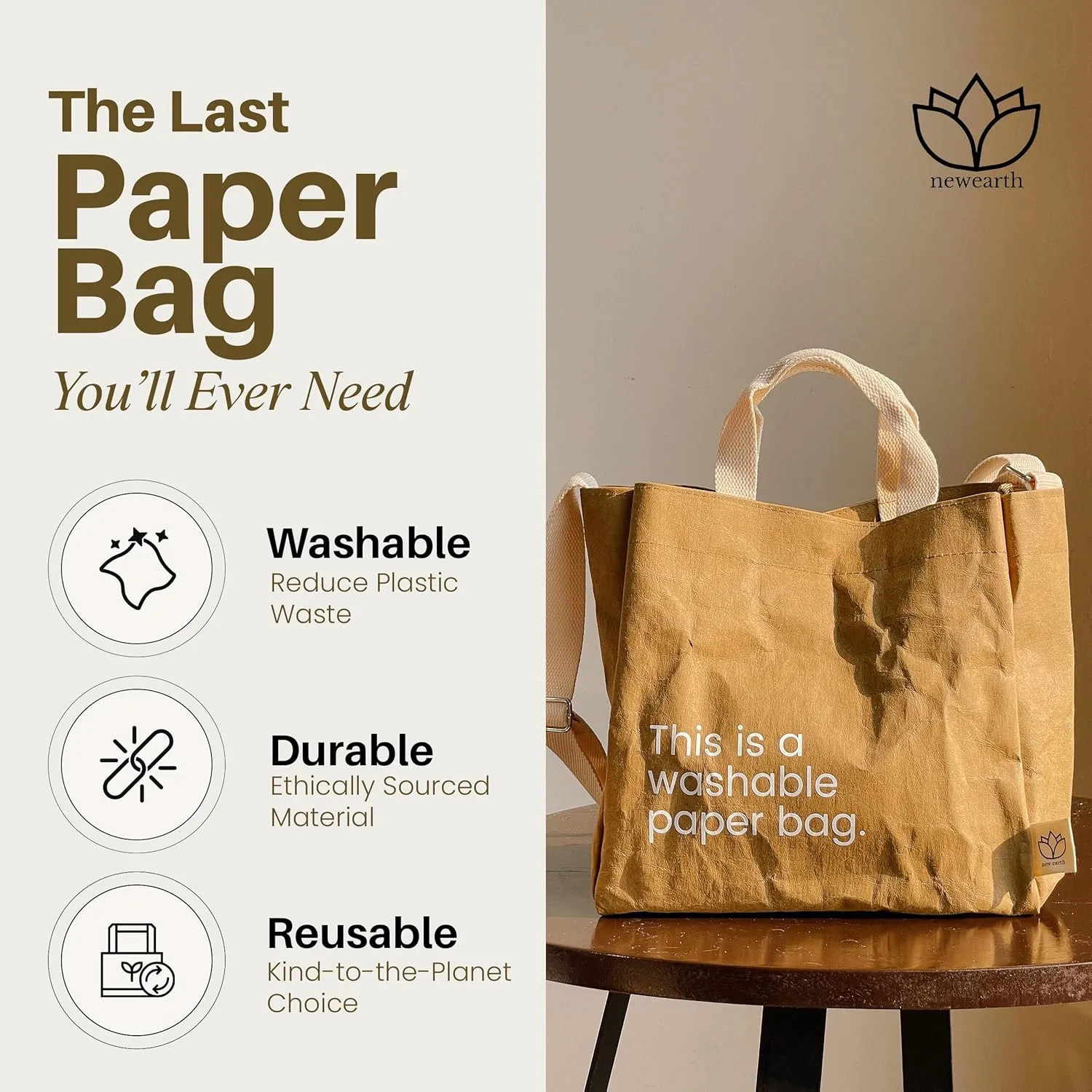 Crossbody Bags for Women & Men - Eco-Friendly Sling Bag & Tote Bag for Women, Lightweight Reusable Travel Bag