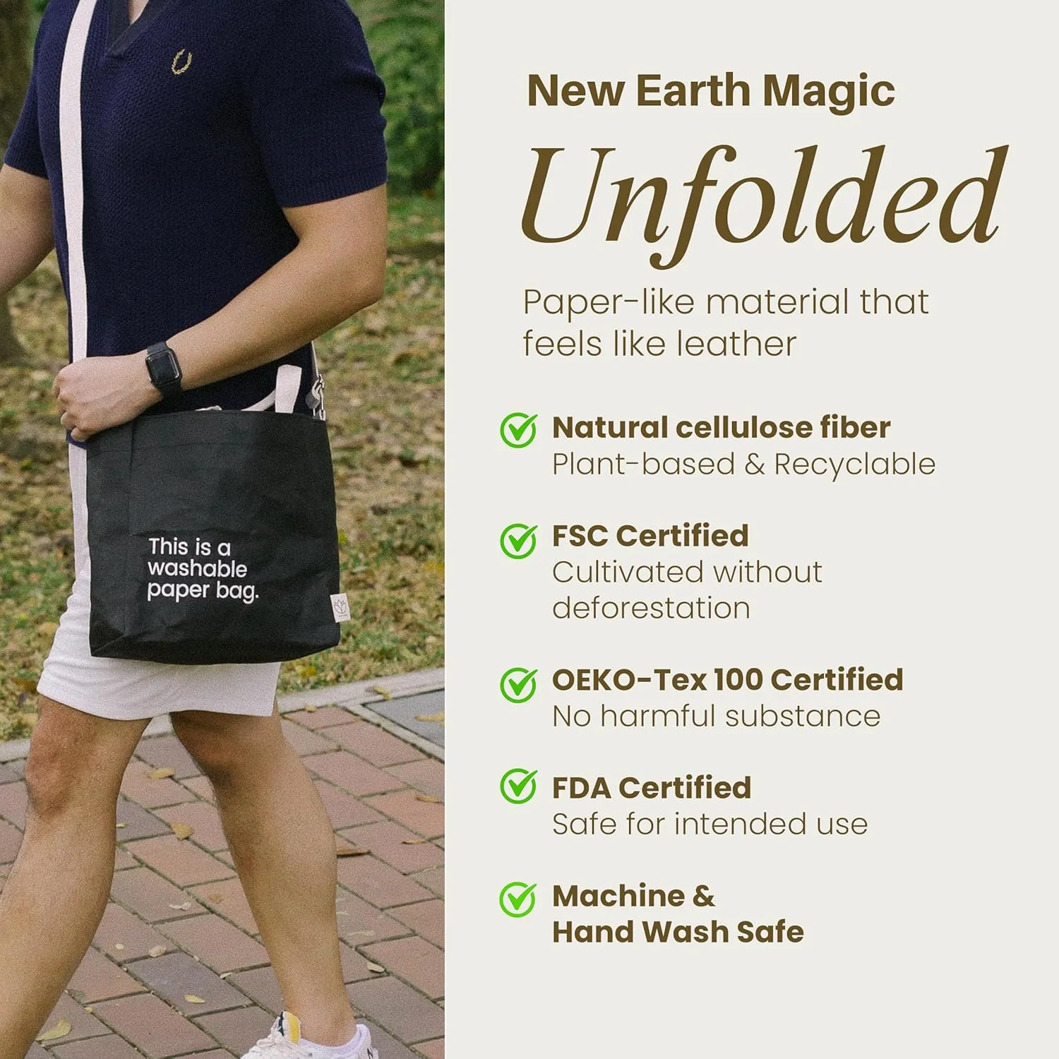 Crossbody Bags for Women & Men - Eco-Friendly Sling Bag & Tote Bag for Women, Lightweight Reusable Travel Bag
