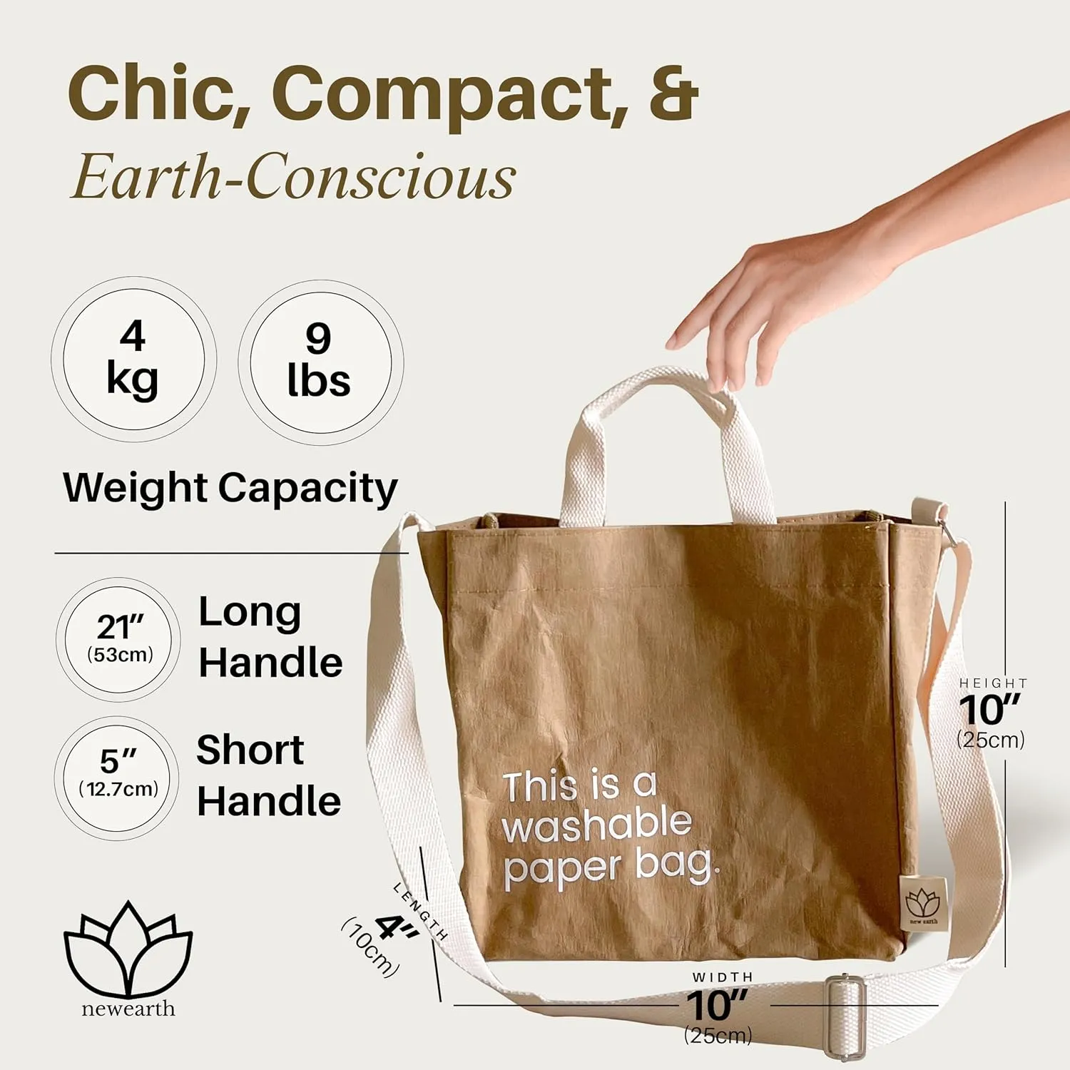 Crossbody Bags for Women & Men - Eco-Friendly Sling Bag & Tote Bag for Women, Lightweight Reusable Travel Bag