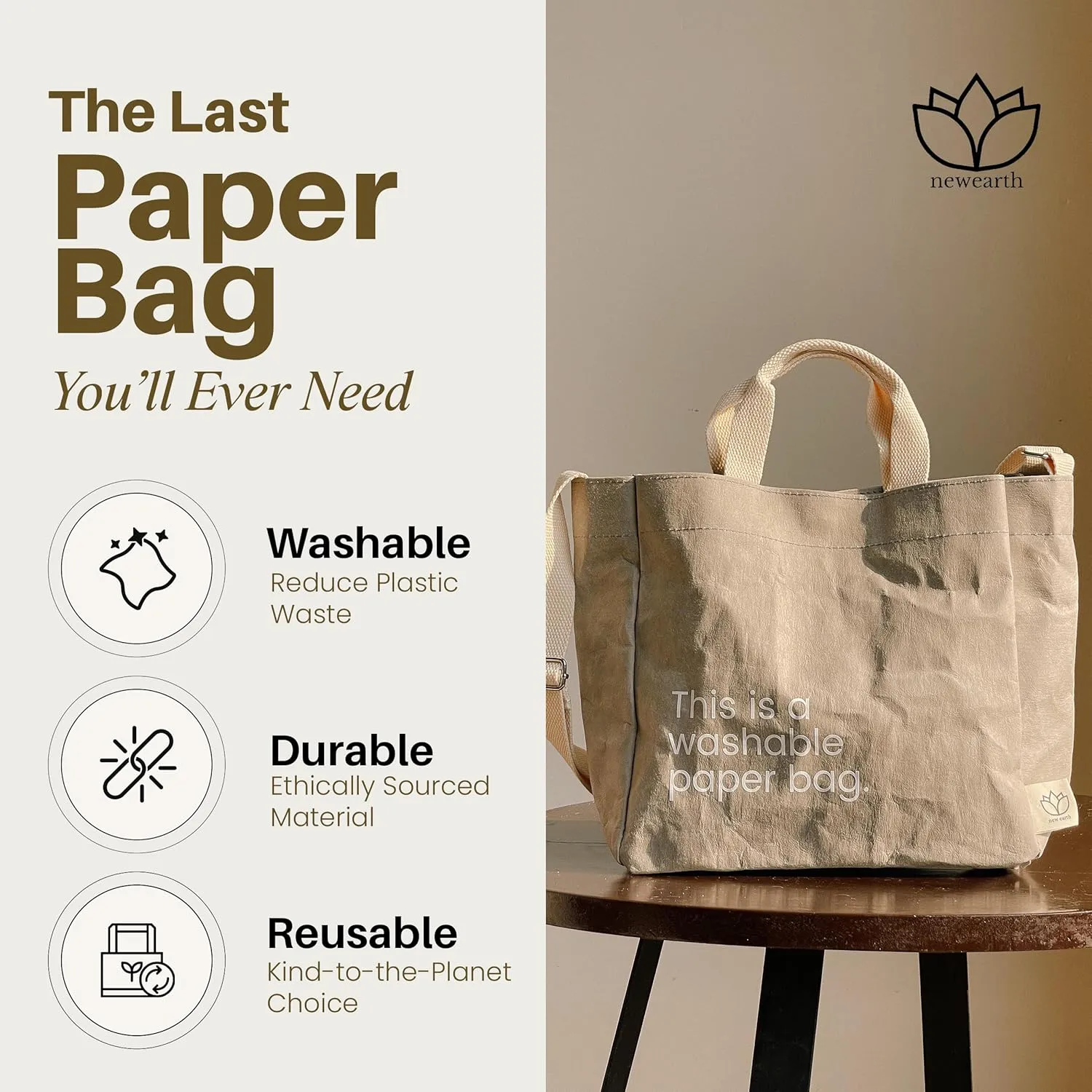 Crossbody Bags for Women & Men - Eco-Friendly Sling Bag & Tote Bag for Women, Lightweight Reusable Travel Bag