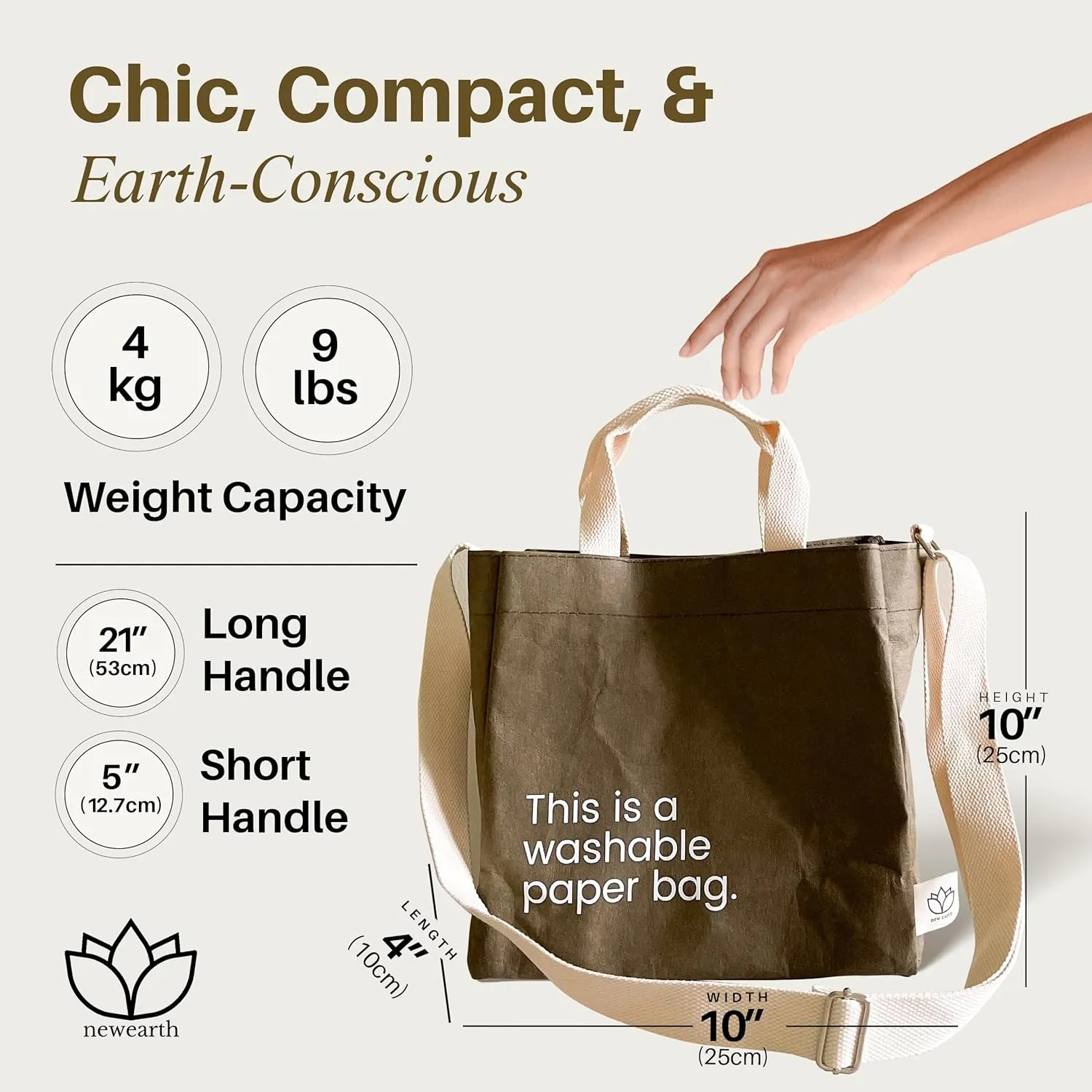 Crossbody Bags for Women & Men - Eco-Friendly Sling Bag & Tote Bag for Women, Lightweight Reusable Travel Bag