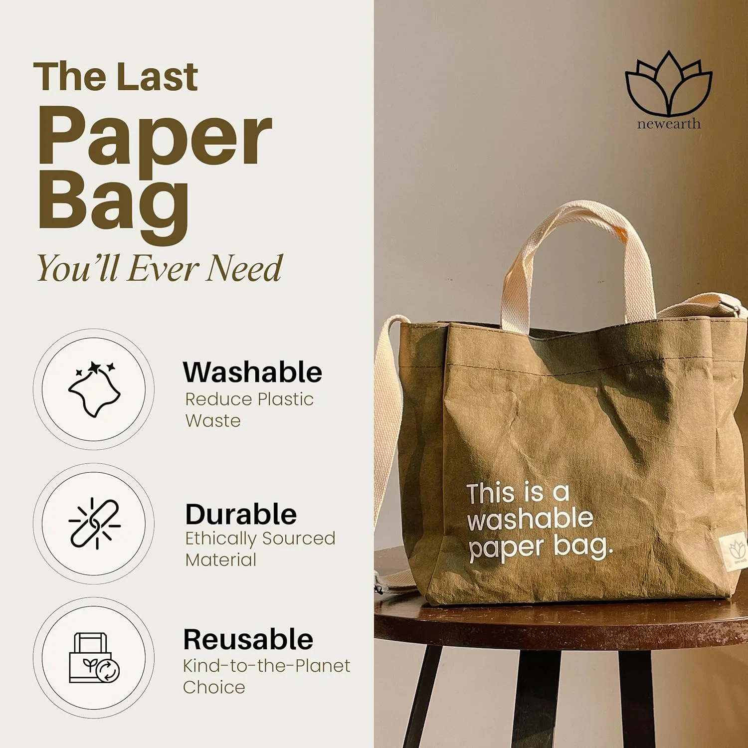 Crossbody Bags for Women & Men - Eco-Friendly Sling Bag & Tote Bag for Women, Lightweight Reusable Travel Bag